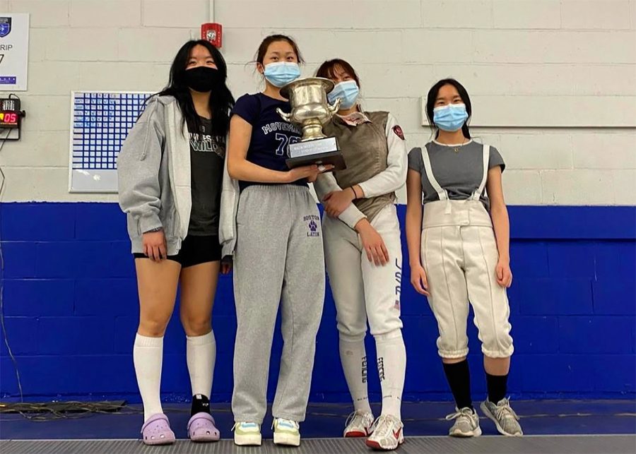 The girls’ fencing team goes undefeated. (Source: Tamsen Peralta-Virtue (II))