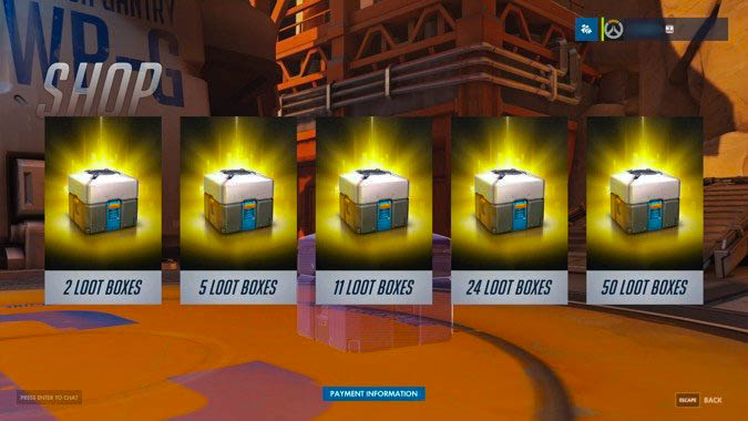 Loot boxes in Overwatch entice players to gamble for new skins. (Source: Overwatch)