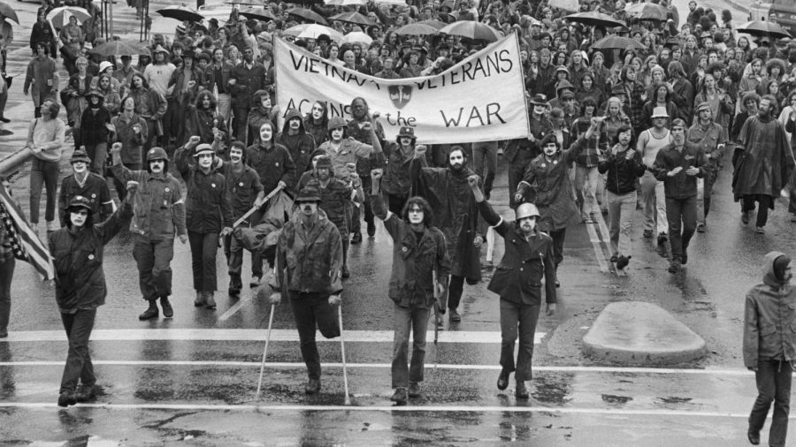 Vietnam Veterans protest the very war they fought in. (Source: Bettmann Archive)