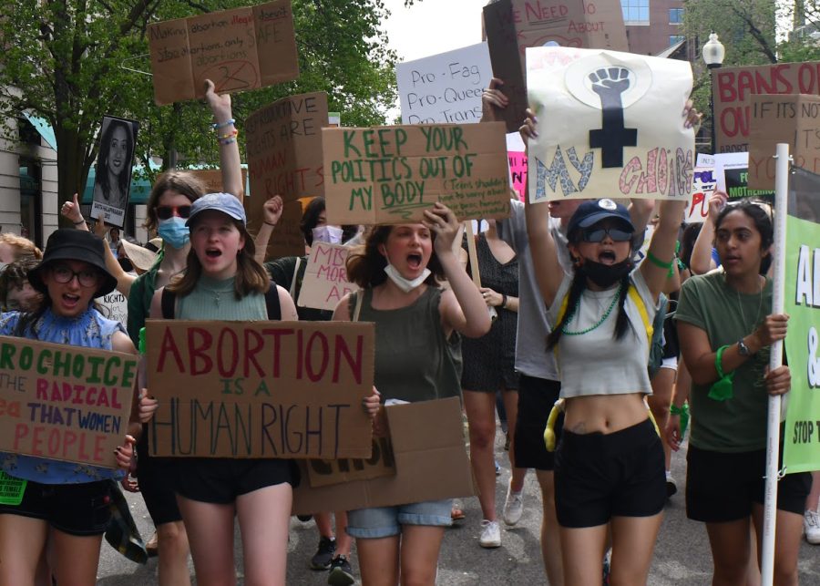 BLS students protest at the reproductive rights rally. (Source: Mary Bosch (II))
