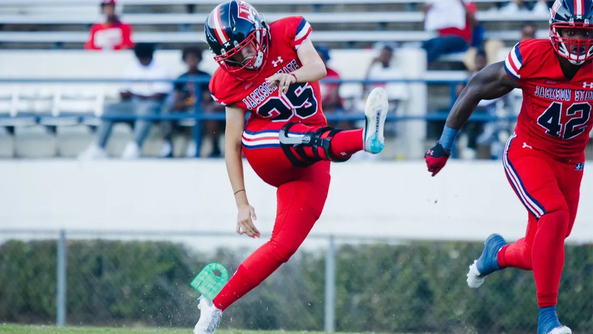 Armenti kicks her way into the history books!
(Source: Jackson State University Athletics)
