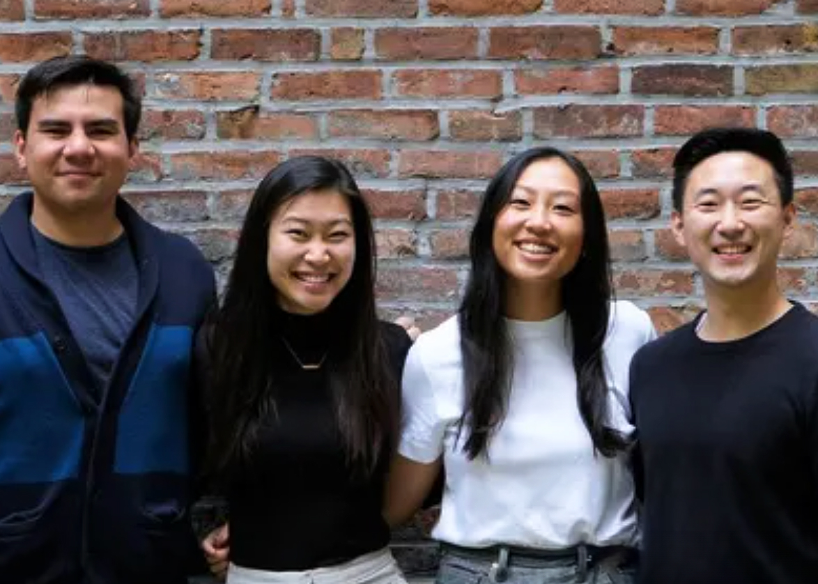 Celina Qi (’15) (second from left) smiles wih her co-founders. (Source: Forbes)