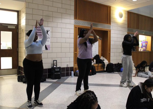 BLS step squad prepares for their annual school-wide pep rally performance.(Source: Ben Choi-Harris (I))