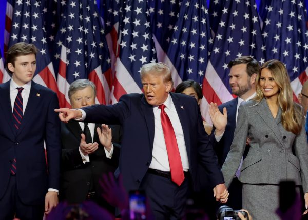 Donald J. Trump celebrates his presidential victory with his family. (Source: Win McNamee)