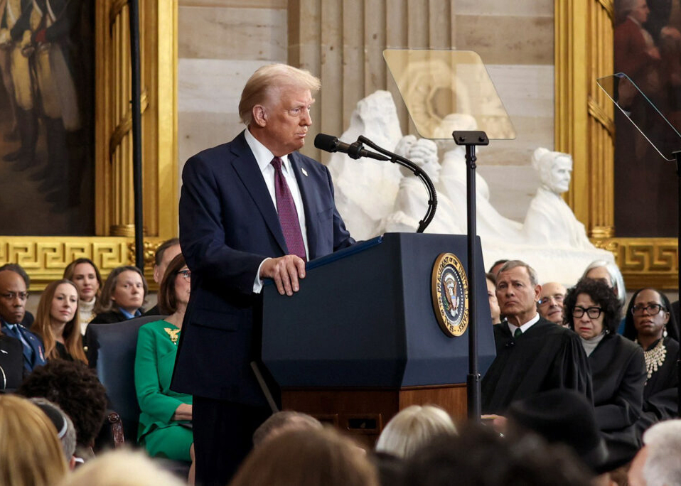 President Trump makes his intentions clear during his inauguration. (Source: U.S. Embassy in Romania)