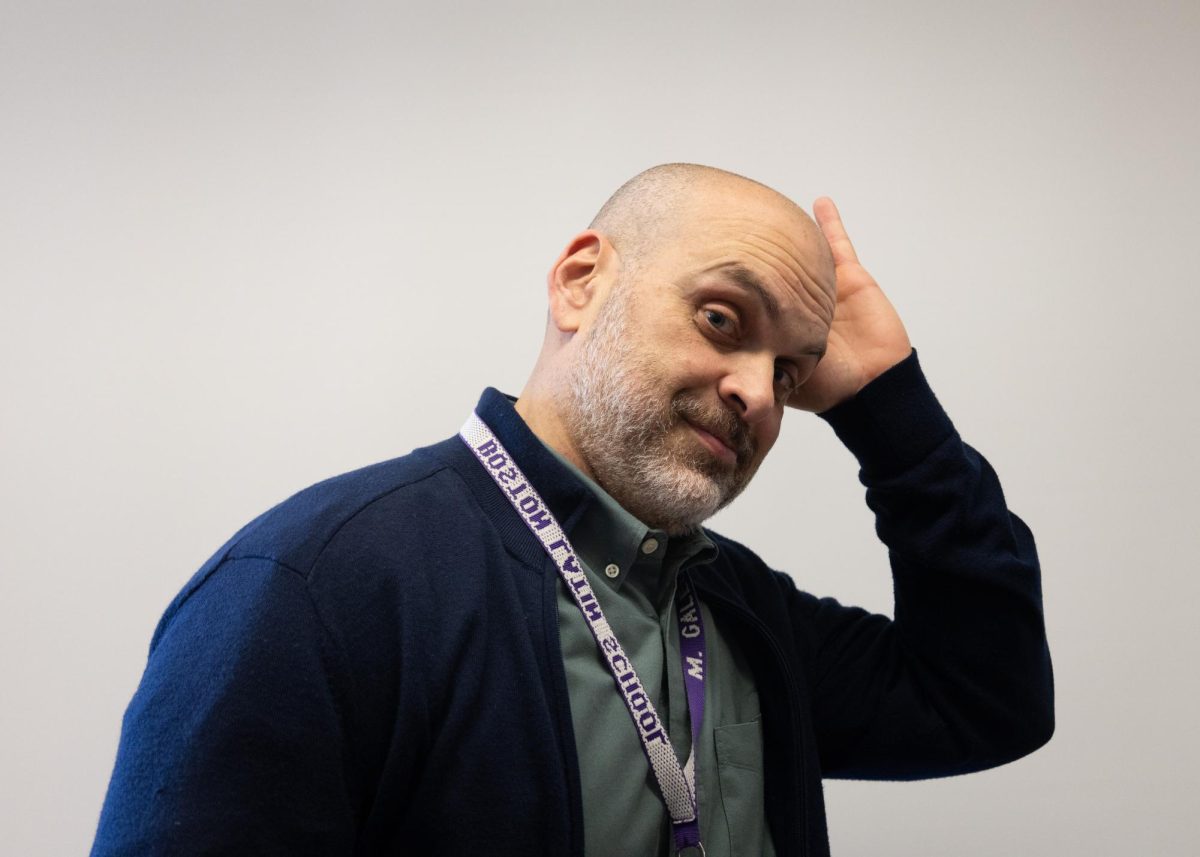 Science teacher and buzz cut apologist Mr. Michael Galego shows off his fresh buzz! (Source: Ben Choi-Harris (I))