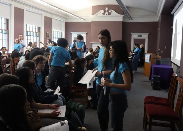 Topol Fellows give their presentations to students during Human Rights Day. (Source: Catherine Cox (I))