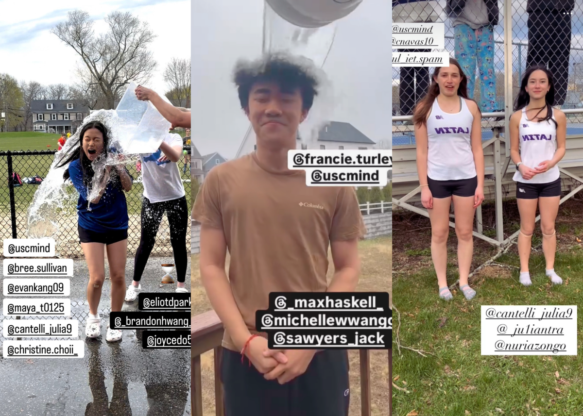 BLS students take the plunge for the USC Ice Bucket Challenge. (Source: Eleanor Park (IV))
