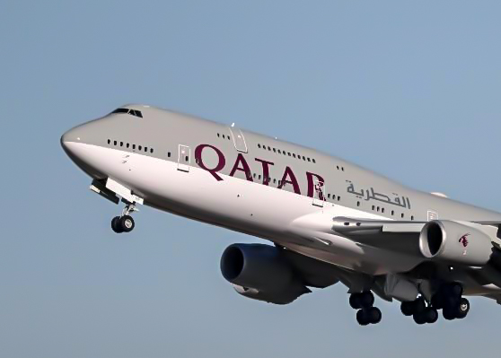 Qatar’s luxury jet is spotted in the air, flying overhead. (Source: BBC)