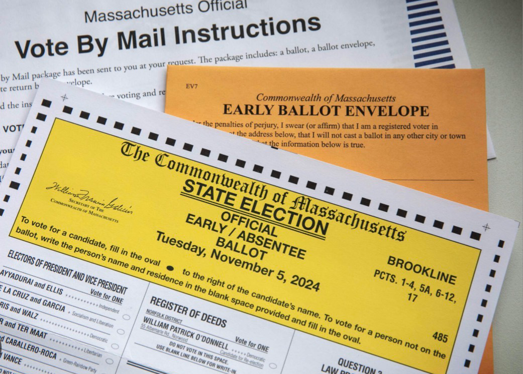 Massachusetts uses mail-in ballots for the 2024 presidential election. (Source: WBUR)