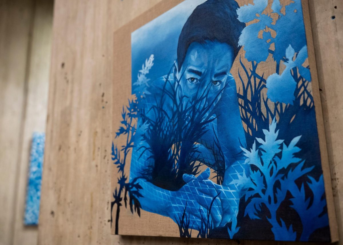 Timothy Hyunsoo Lee’s self-portrait is displayed at Boston City Hall. (Source: Kaiya Platt (IV))