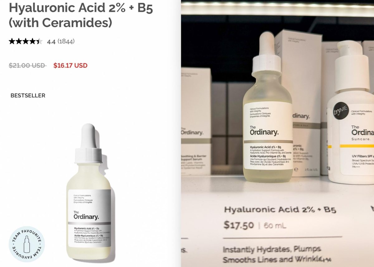 The Ordinary’s hyaluronic acid costs more in-store than online. (Source: The Ordinary / Isabella Endozo (II))