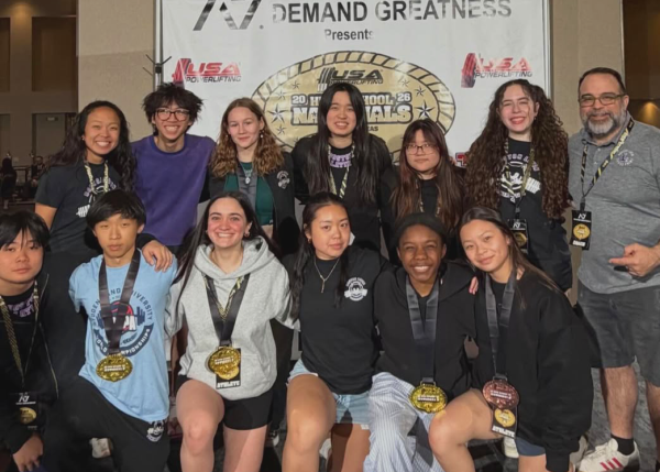 BLS powerlifters pose with USA High School Nationals medals. (Source: CJ Klinman (III))
